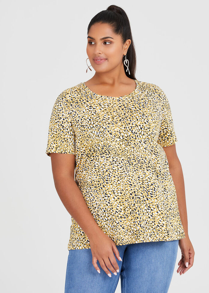 Cotton Mix Mini Print Top, , hi-res