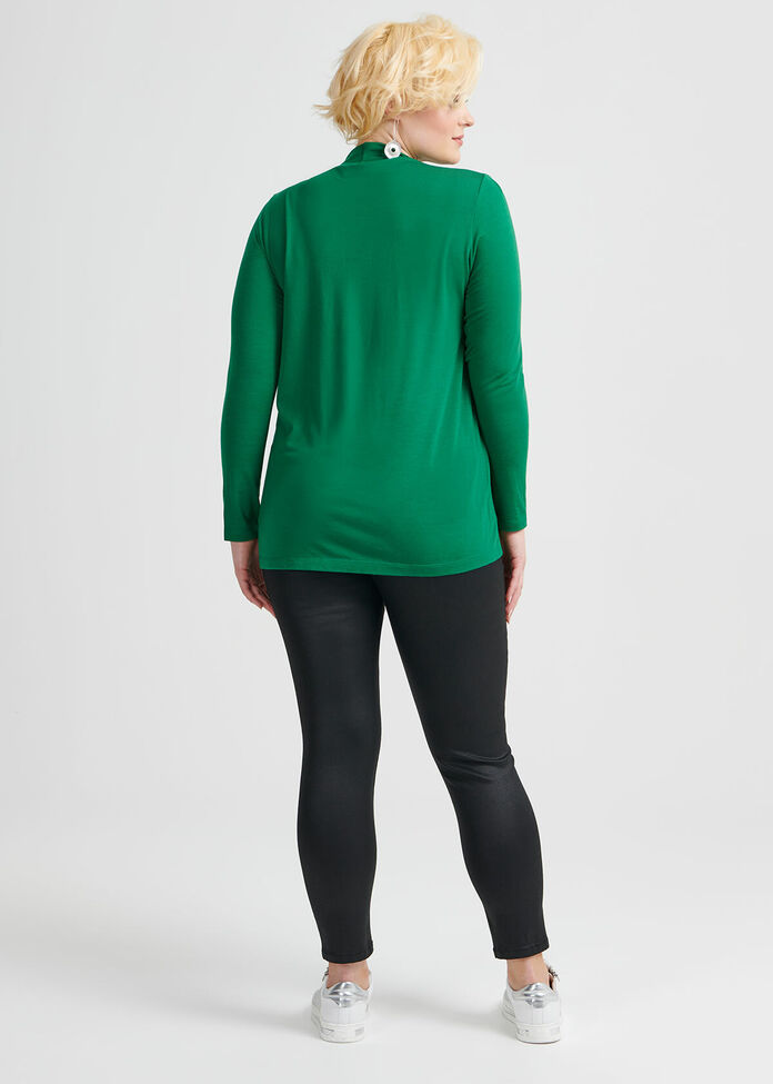 Wool Bamboo Mock Neck Top, , hi-res