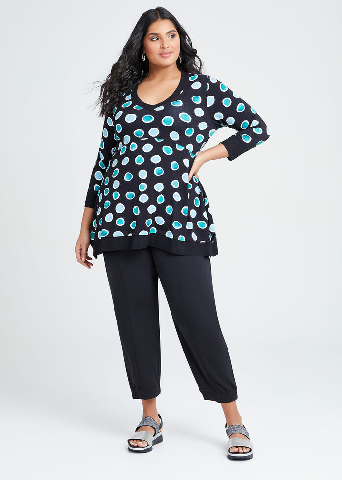 Bamboo Circles Vneck Tunic, , hi-res