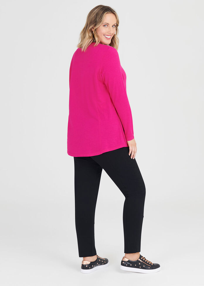 Wool Bamboo V-neck Top, , hi-res