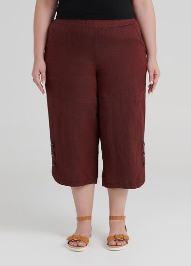 Plus Size Gypsy Linen Crop Pant