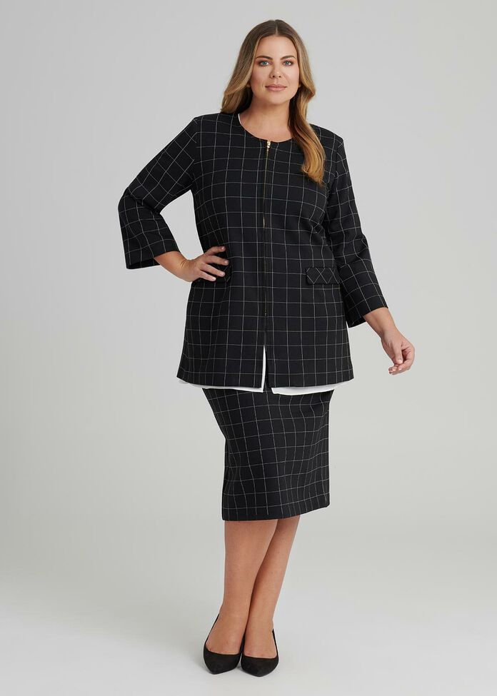 Checkmate Pencil Skirt, , hi-res