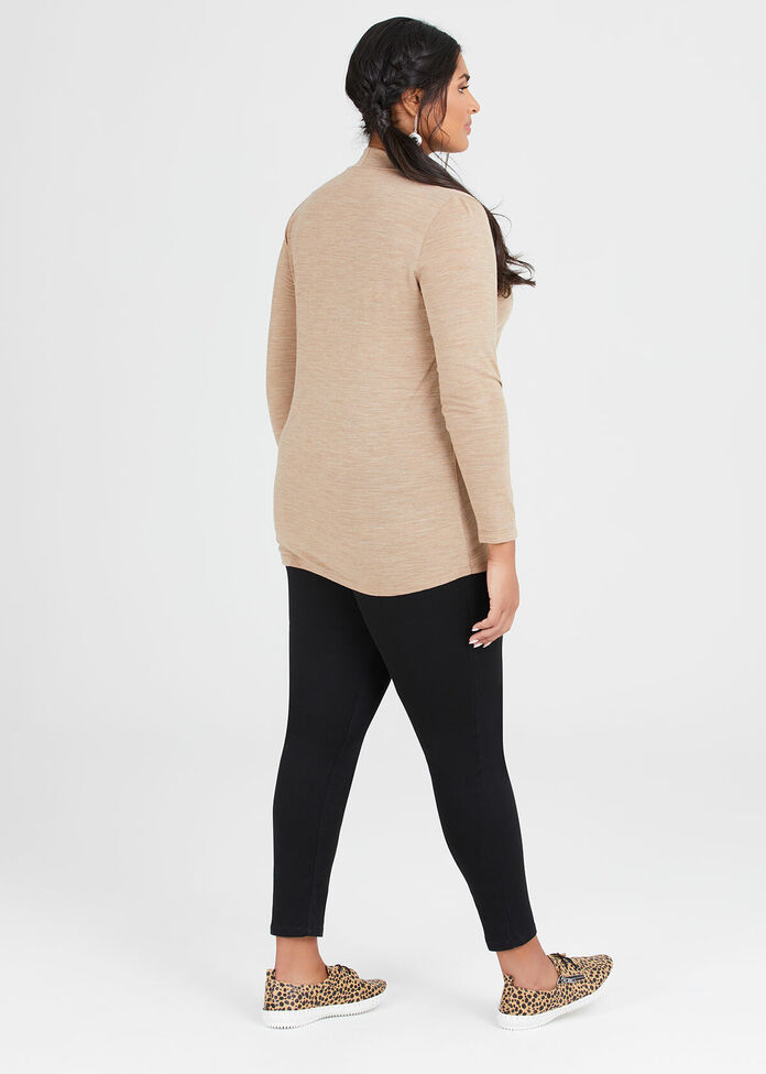 Wool Bamboo Mock Neck Top, , hi-res