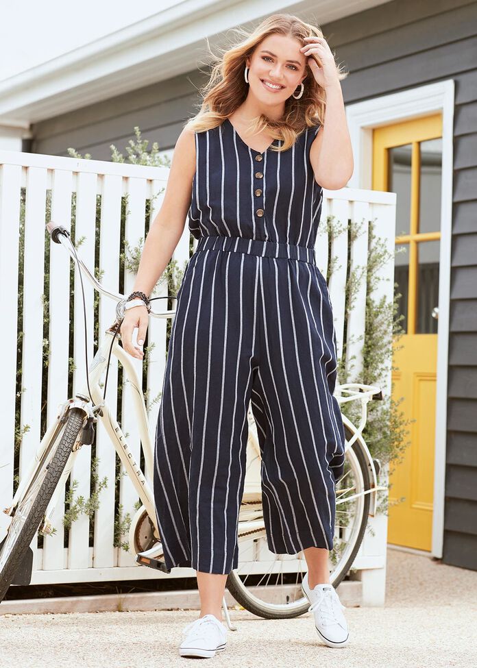 High Tide Linen Jumpsuit, , hi-res