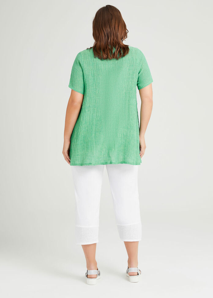 Eva Crinkle Linen Top, , hi-res