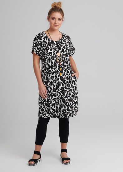 Plus Size Animal Shift Dress