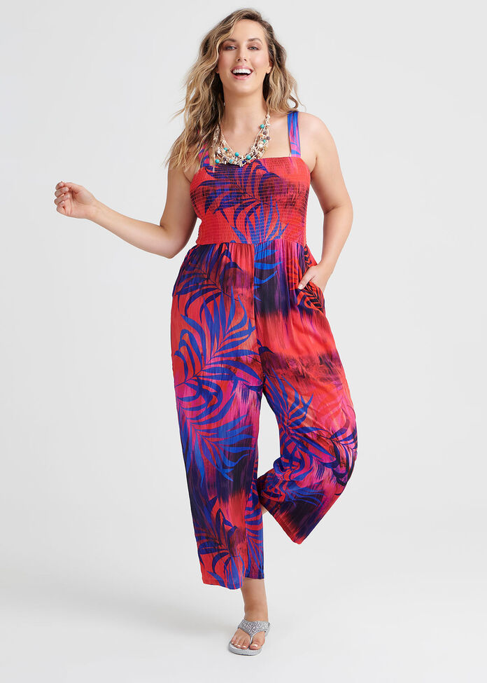 Natural Palms Jumpsuit, , hi-res