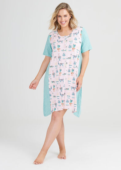 Plus Size Bamboo Spliced Nightie