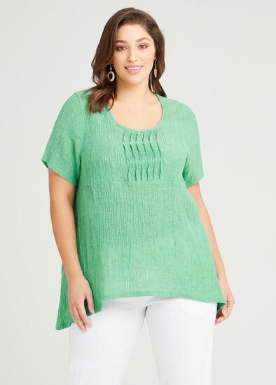 Plus Size Eva Crinkle Linen Top