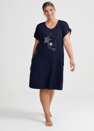 Plus Size Splice Star Nightie