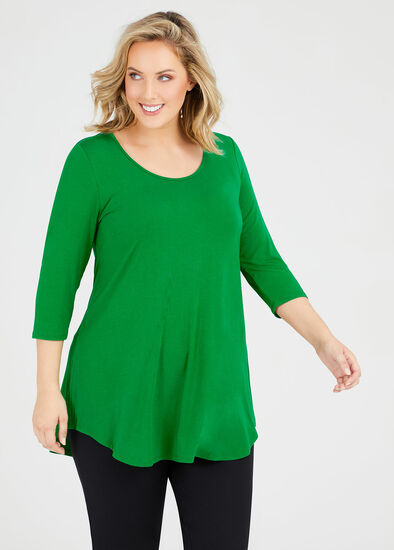 Plus Size Bamboo Base 3/4 Sleeve Top