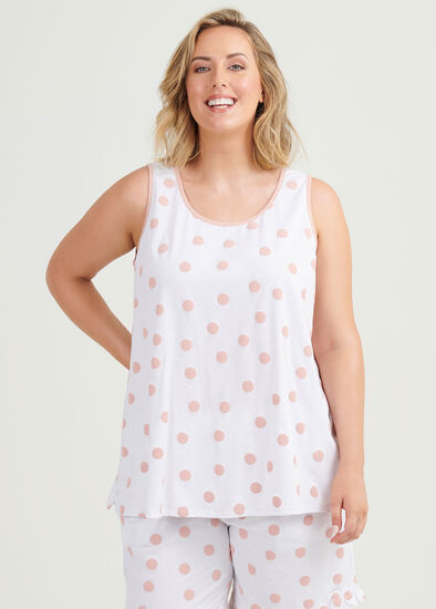 Plus Size Organic Puff Spot Pj Top