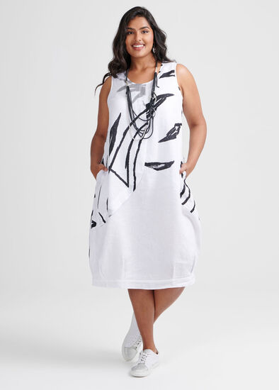 Plus Size Linen Botanic Dress