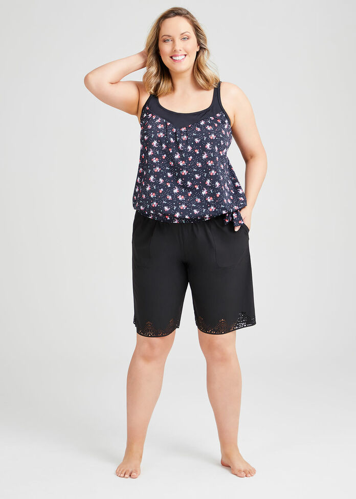 Ditsy Blouson Tankini, , hi-res