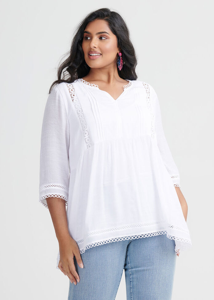 Amelie Lace Trim Top, , hi-res