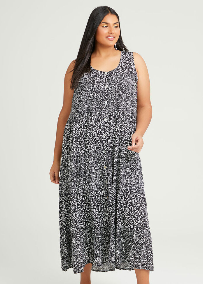 Natural Ditsy Maxi Dress, , hi-res