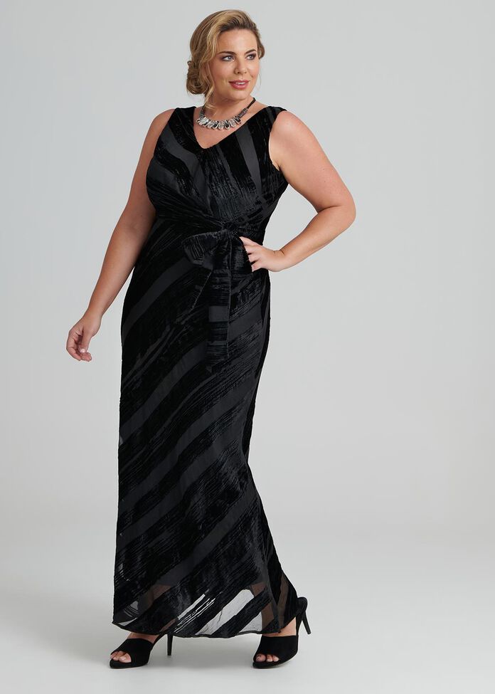 Glamour Velvet Maxi Dress, , hi-res