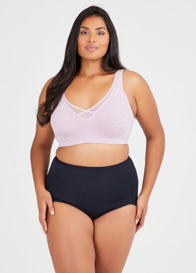 Plus Size Wirefree Mesh Trim Bra