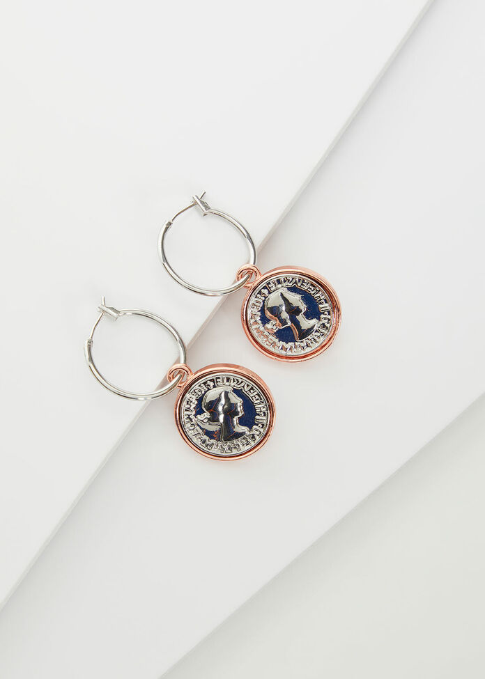 Reversible Coin Earrings, , hi-res