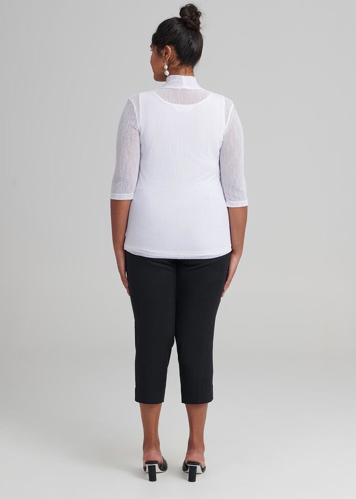 High Neck Mesh Top, , hi-res