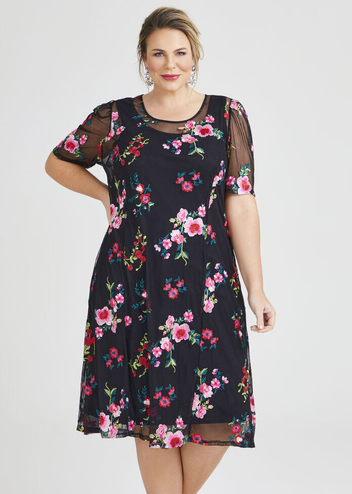 Kalah Embroidered Midi Dress, , hi-res