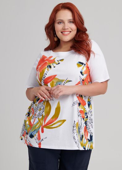 Plus Size Tropical Collage Top