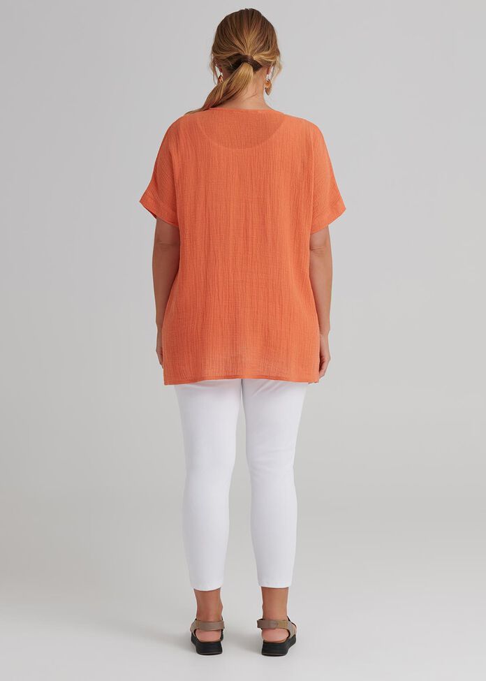 Linen Spliced Top, , hi-res