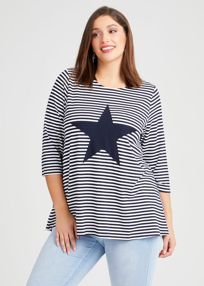 Bamboo Star Stripe Top, , hi-res