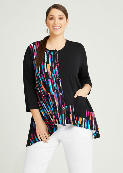 Plus Size Bamboo Abstract Sia Cardigan