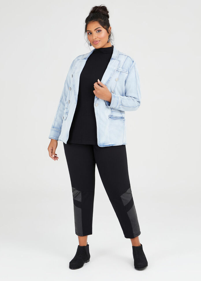 Elle Denim Blazer, , hi-res