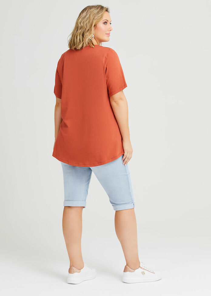 Organic V-neck Swing Basic Tee, , hi-res