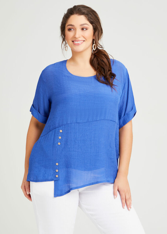 Natural Layered Button Top, , hi-res