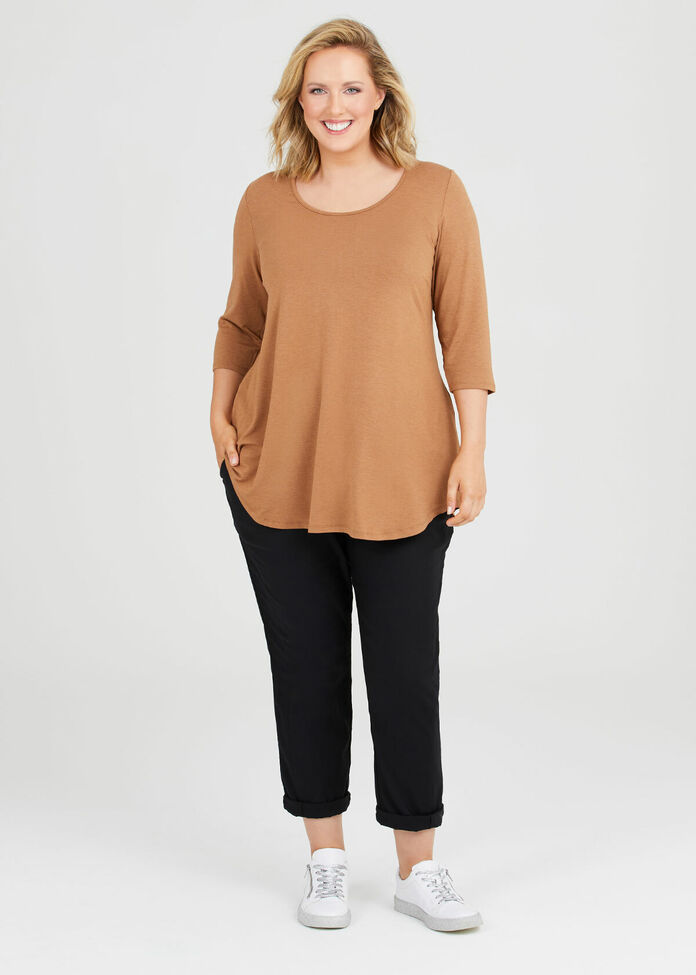 Bamboo Base 3/4 Sleeve Top, , hi-res