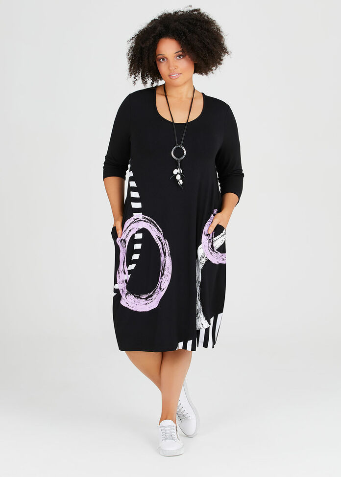 Natural In Line 3/4 Sleeve Dress, , hi-res