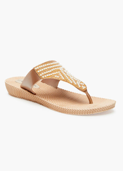 Pearl Wedge Jelly Sandal