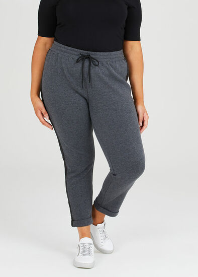 Plus Size Sequin Trim Jogger