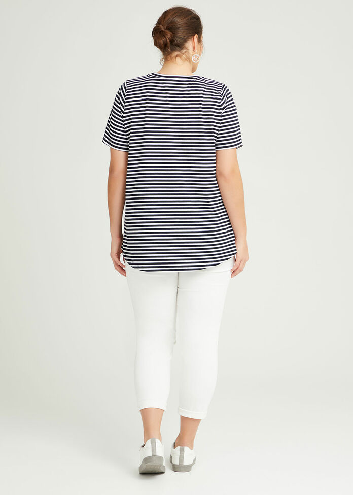 Organic Stripe Swing Basic Tee, , hi-res