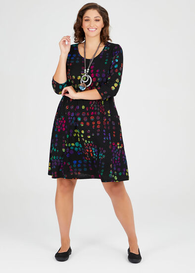 Plus Size Spot On Jacquard Dress