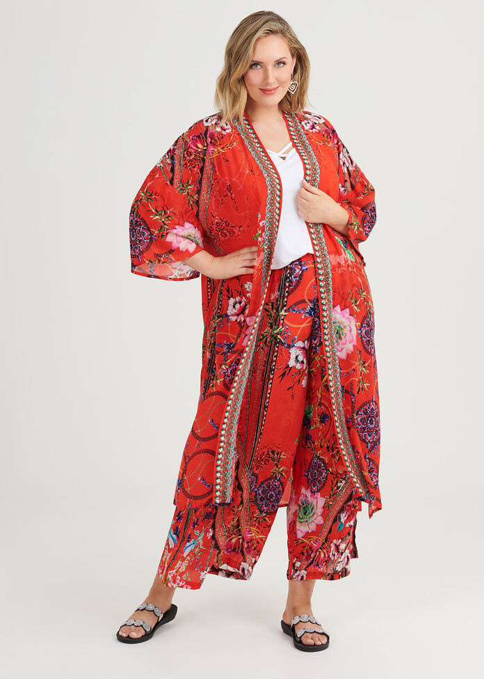 Rosy Outlook Natural Kimono, , hi-res