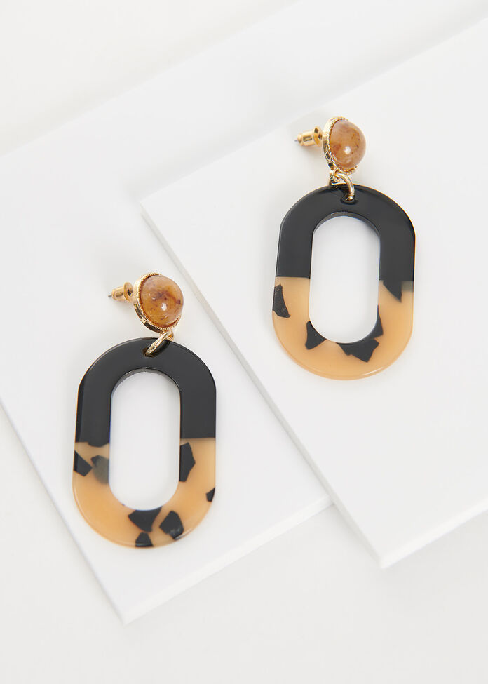 Oval Drop Earrings, , hi-res