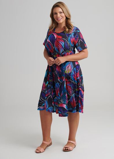 Plus Size Multi Leaf Dress