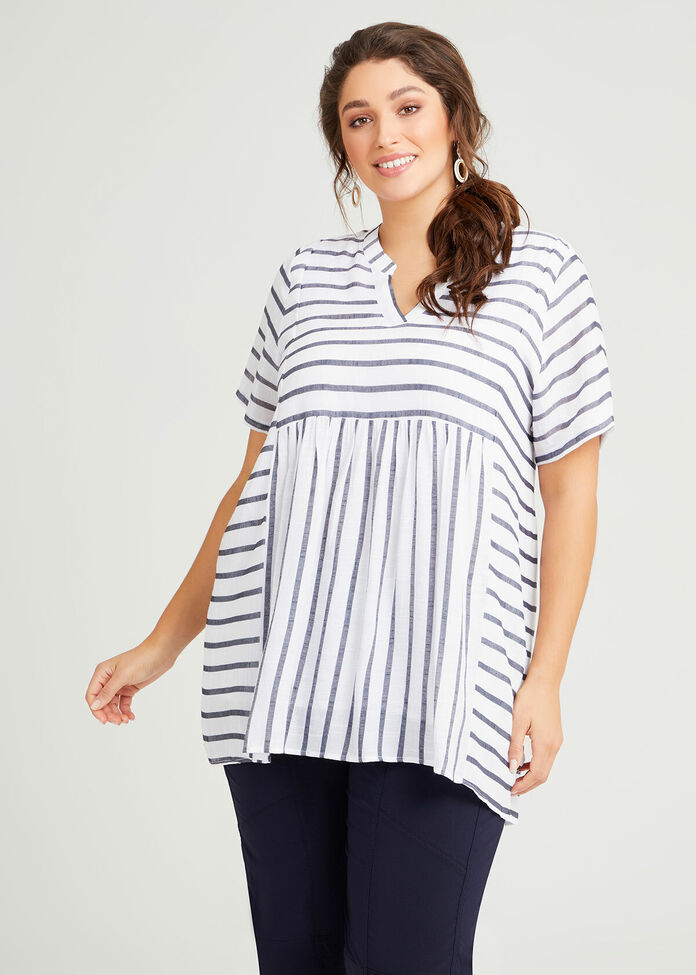 Kristine Natural Stripe Tunic, , hi-res