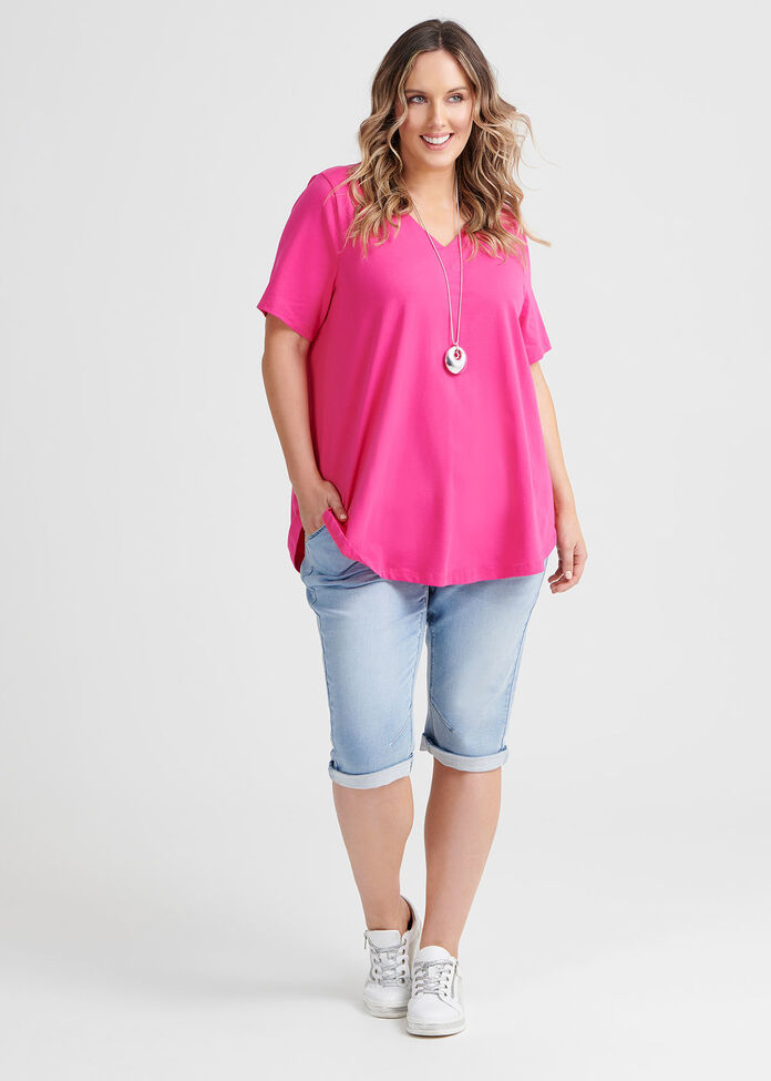 Organic V-neck Swing Basic Tee, , hi-res