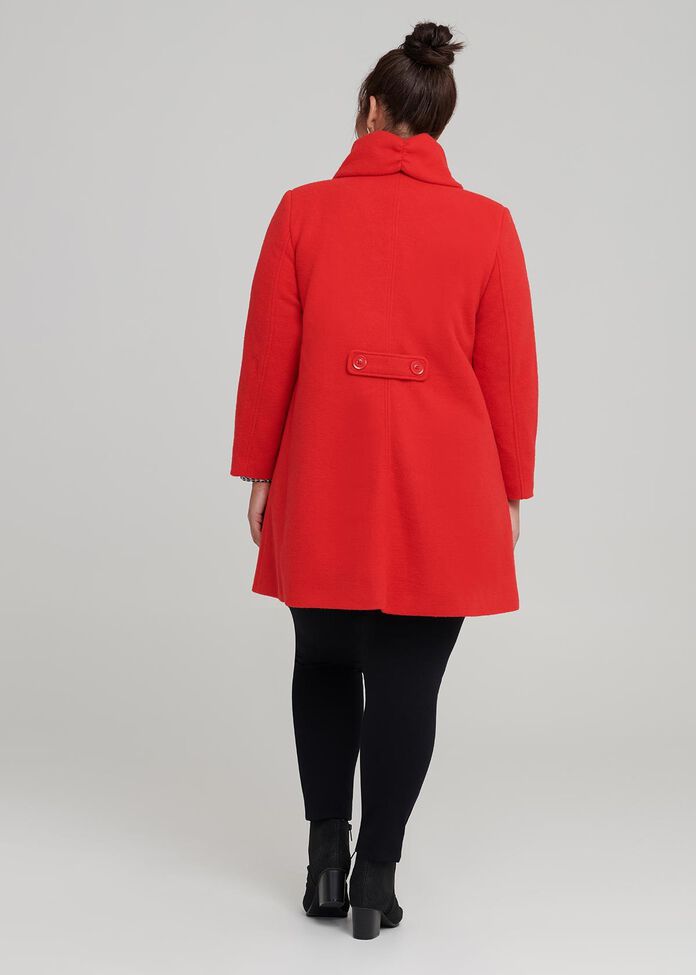 Cocoon Collar Coat, , hi-res