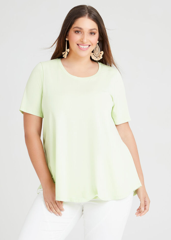 Organic Crew Swing Basic Tee, LIGHT APPLE, hi-res