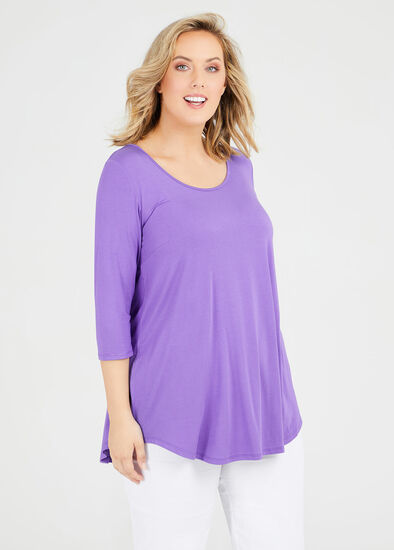 Plus Size Bamboo Base 3/4 Sleeve Top