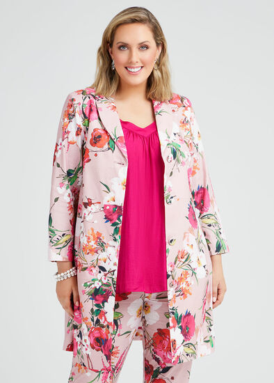 Plus Size Pretty In Pink Linen Jacket