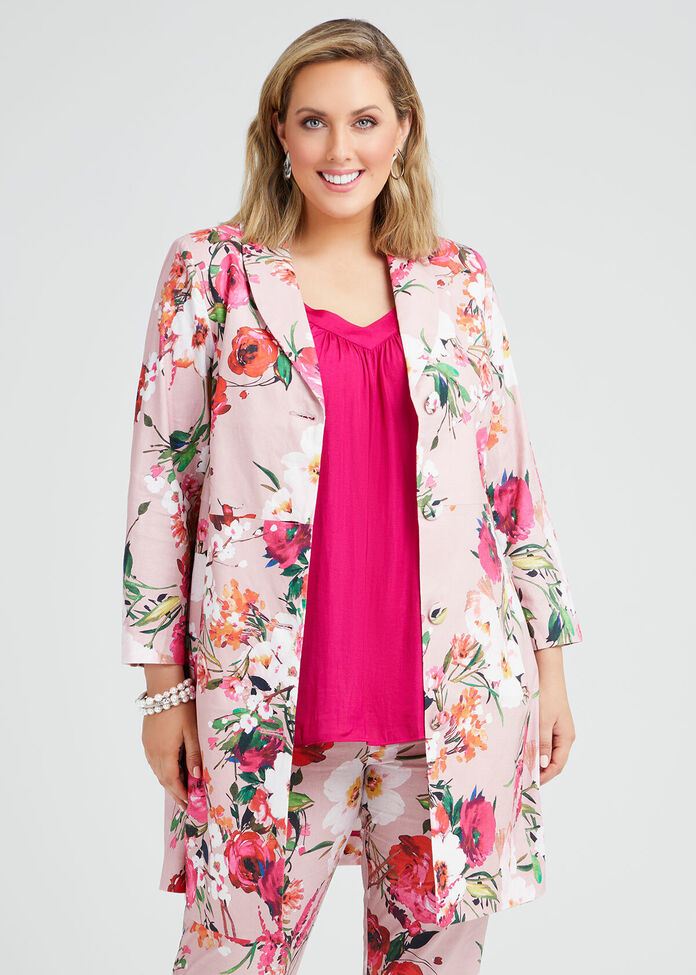 Pretty In Pink Linen Jacket, , hi-res