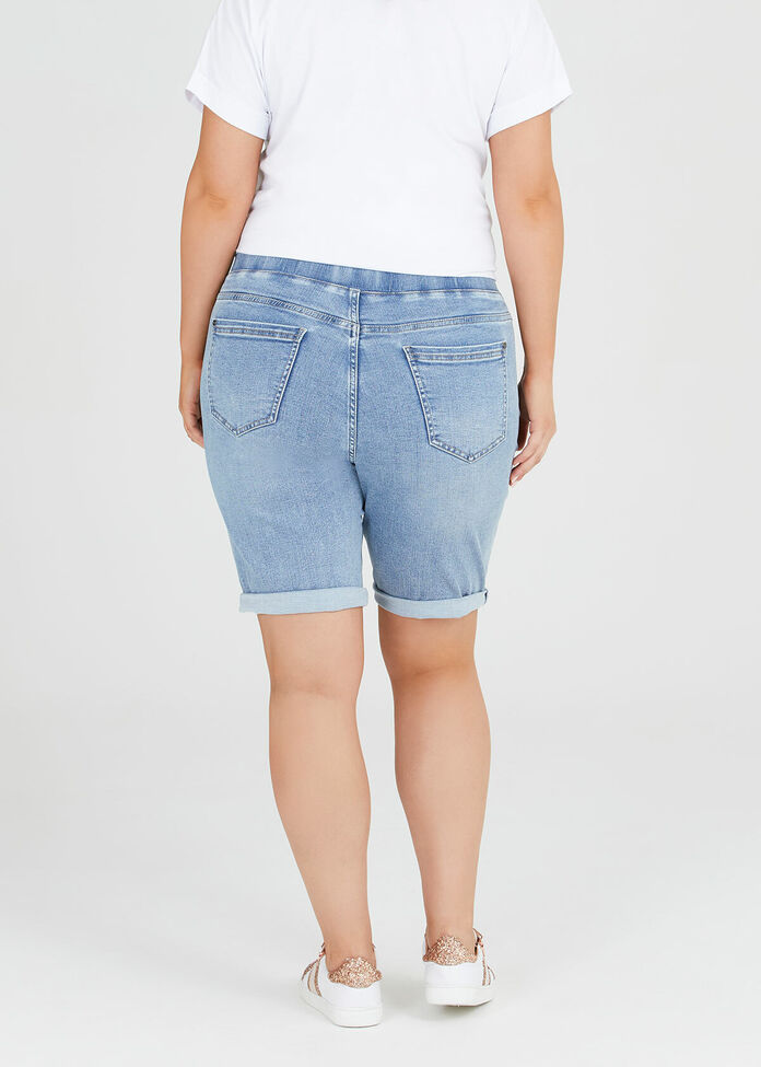 Bamboo Cuff Denim Short, , hi-res