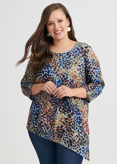 Plus Size Autumn Dots Knit Top